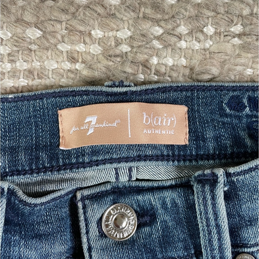 7 For All Mankind Silver Racing Stripe High Rise Jeans - Picture 4 of 4